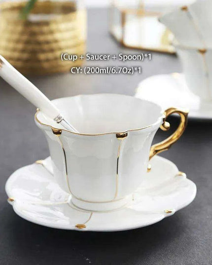 Exquisite Gold Pearl Bone China Coffee Set for Luxurious Entertaining