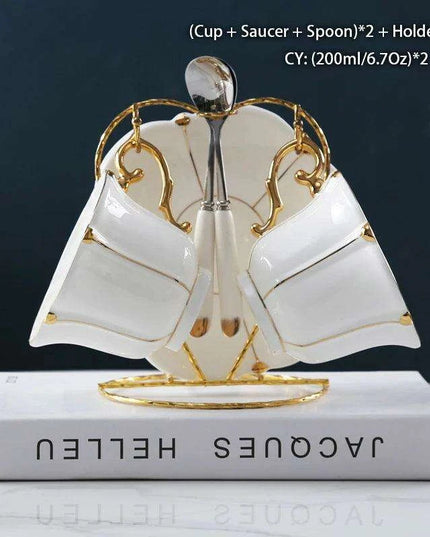 Exquisite Gold Pearl Bone China Coffee Set for Luxurious Entertaining