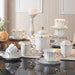 Opulent Gold Pearl Bone China Coffee Set with Timeless Elegance