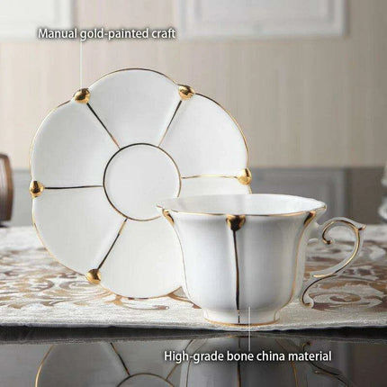 Exquisite Gold Pearl Bone China Coffee Set for Luxurious Entertaining