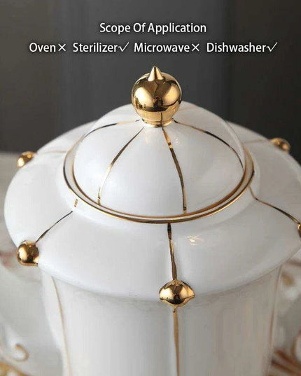 Exquisite Gold Pearl Bone China Coffee Set for Luxurious Entertaining