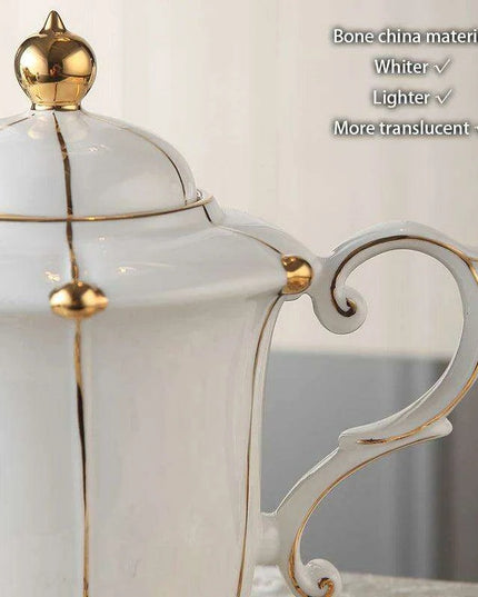 Exquisite Gold Pearl Bone China Coffee Set for Luxurious Entertaining