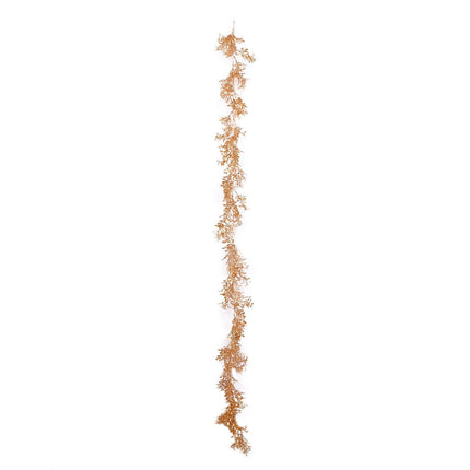 AliKopy 6ft Metallic Gold Artificial Boxwood Leaf Garland - Versatile
