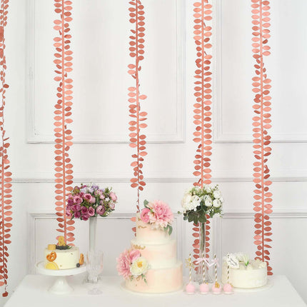AliKopy Terracotta Taffeta Ribbon Sash, 50ft with 4" Leaf Petal Design