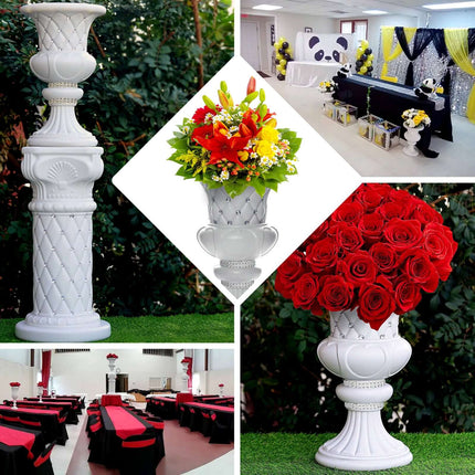 AliKopy 2-Pack 18" Crystal Beaded Pedestal Stand for Flowers & Plants