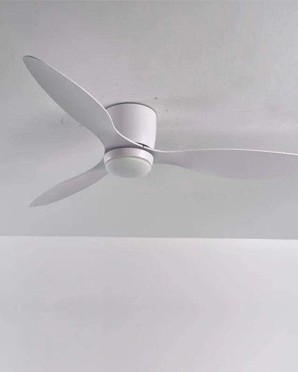 Contemporary White Ceiling Fan with LED Illumination, Remote Control, and Adjustable Diameters - 42/52 Inches