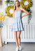 Chic Denim Tiered Mini Dress with Ruffle Square Neck