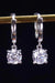 Radiant 1 Carat Moissanite Earrings in Sterling Silver with Platinum Luxe Finish