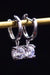 Radiant 1 Carat Moissanite Earrings in Sterling Silver with Platinum Luxe Finish