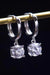 Radiant 1 Carat Moissanite Earrings in Sterling Silver with Platinum Luxe Finish