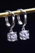 Radiant 1 Carat Moissanite Sterling Silver Earrings with Platinum Finish