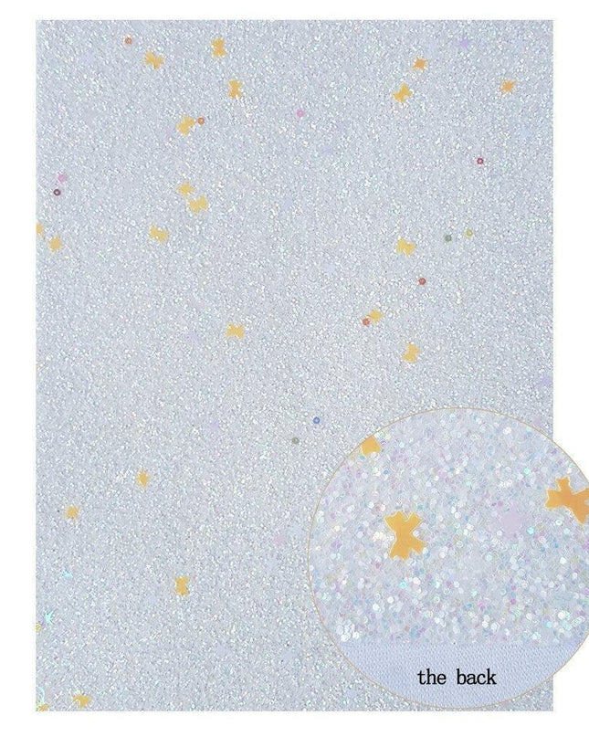 Sparkling White Glitter Fabric Crafting Set - DIY Kit for Stunning Artwork