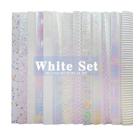 Sparkling White Glitter Fabric Crafting Set - DIY Kit for Stunning Artwork