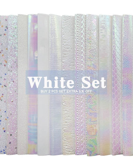 Sparkling White Glitter Fabric Crafting Set - DIY Kit for Stunning Artwork