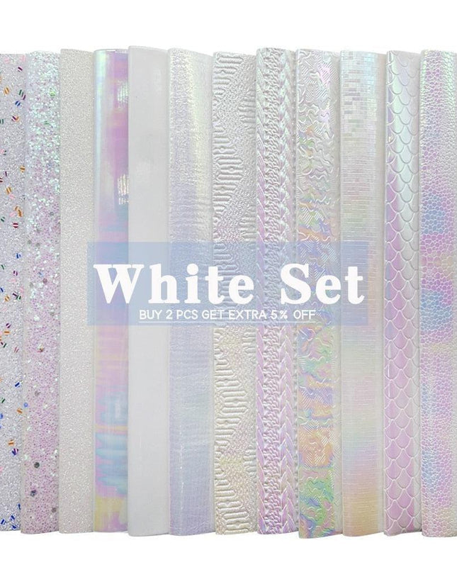 Sparkling White Glitter Fabric Crafting Set - DIY Kit for Stunning Artwork