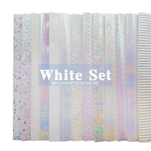 Shimmering White Sparkle Fabric Craft Kit - DIY Glitter Bundle
