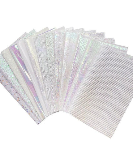 Sparkling White Glitter Fabric Crafting Set - DIY Kit for Stunning Artwork