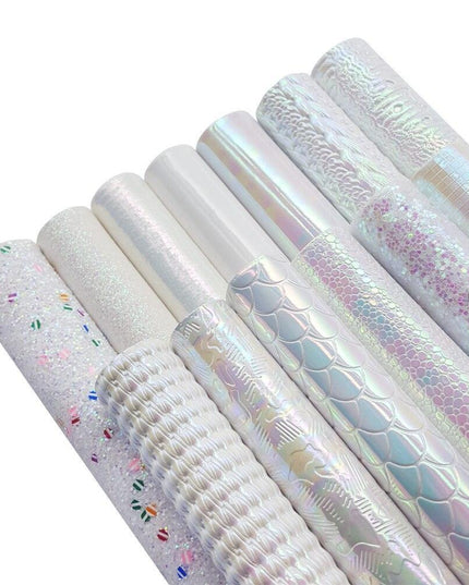 Sparkling White Glitter Fabric Crafting Set - DIY Kit for Stunning Artwork