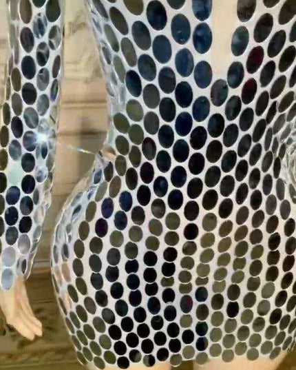 Dazzling Sequin Mini Sheath Dress with Sheer Details for Elegant Occasions