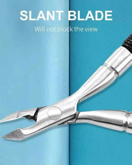 Precision Stainless Steel Cuticle Nippers with Spiral Spring Handle - Ultimate Nail Care Tool for Professionals