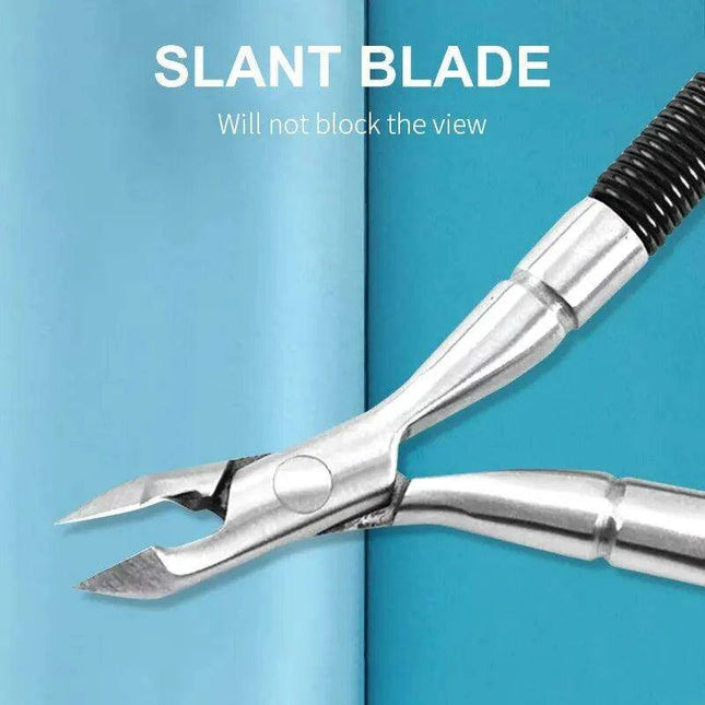 Precision Stainless Steel Cuticle Nippers with Spiral Spring Handle - Ultimate Nail Care Tool for Professionals