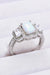 Square Opal Zircon Ring - Sterling Silver Jewelry with Platinum Finish