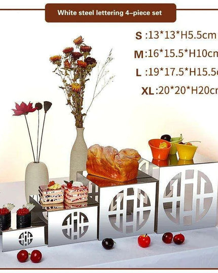 Chic Stainless Steel Dessert and Fruit Display Set - Ideal for Weddings and Special Celebrations