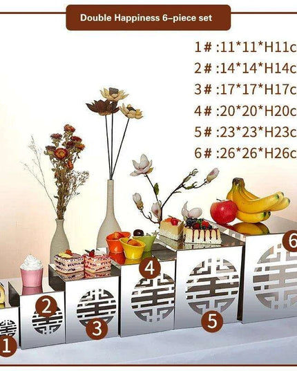 Chic Stainless Steel Dessert and Fruit Display Set - Ideal for Weddings and Special Celebrations