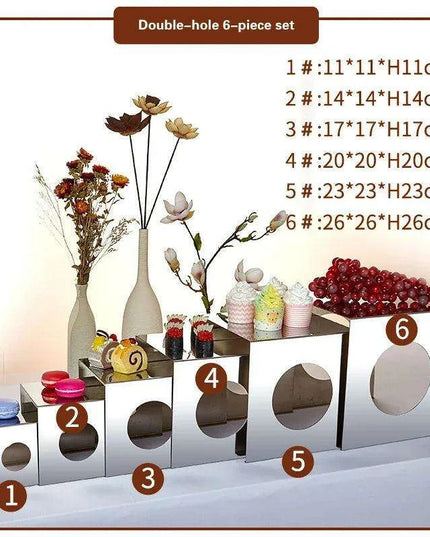 Chic Stainless Steel Dessert and Fruit Display Set - Ideal for Weddings and Special Celebrations