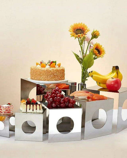Chic Stainless Steel Dessert and Fruit Display Set - Ideal for Weddings and Special Celebrations