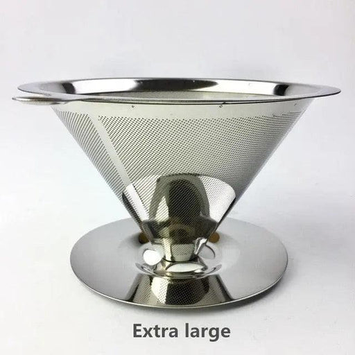 Stainless Steel Dripper Stand with Eco-Friendly Filter - Premium Coffee Filter Holder for v60 Brewing