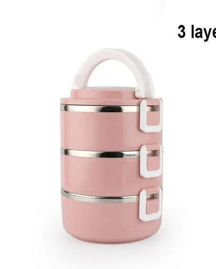 Sleek Black Insulated Stainless Steel Food Carrier - Portable Lunch Box