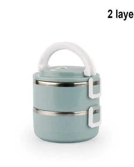 Sleek Black Insulated Stainless Steel Food Carrier - Portable Lunch Box