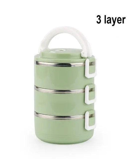 Sleek Black Insulated Stainless Steel Food Carrier - Portable Lunch Box