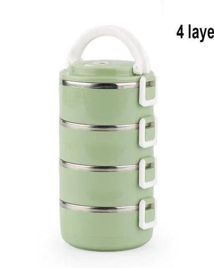 Sleek Black Insulated Stainless Steel Food Carrier - Portable Lunch Box