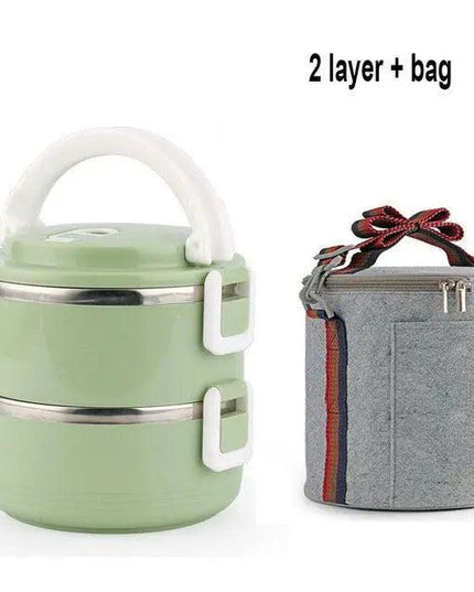 Sleek Black Insulated Stainless Steel Food Carrier - Portable Lunch Box