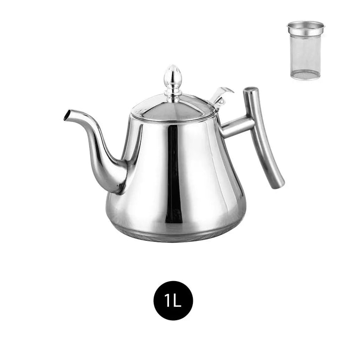 Long-Spout Stainless Steel Teapot for Perfect Tea and Coffee Brewing
