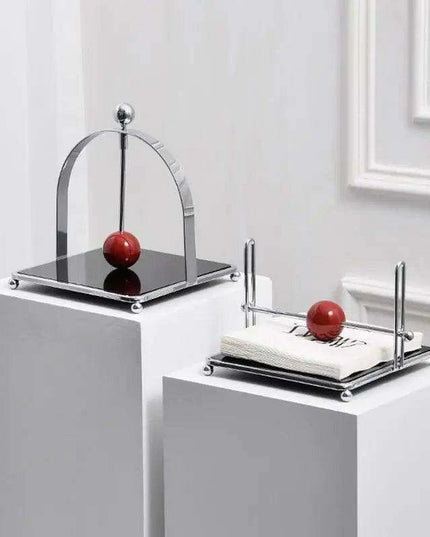 Sleek Stainless Steel Napkin Dispenser for Elegant Dining Arrangements