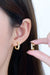 Sterling Silver Geometric Moissanite Huggie Earrings - Elegant Plating Choices