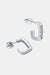 Sterling Silver Geometric Moissanite Huggie Earrings - Elegant Plating Choices