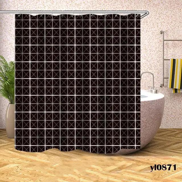 Stylish Geometric Plaid Shower Curtain