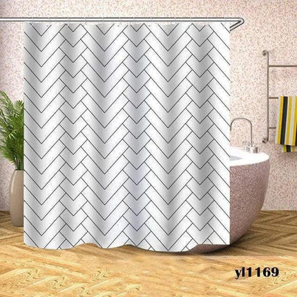 Stylish Geometric Plaid Shower Curtain