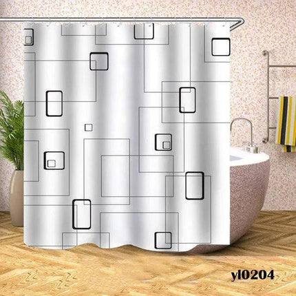 Stylish Geometric Plaid Shower Curtain