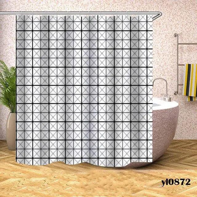 Striped Shower Curtain Geometric Plaid