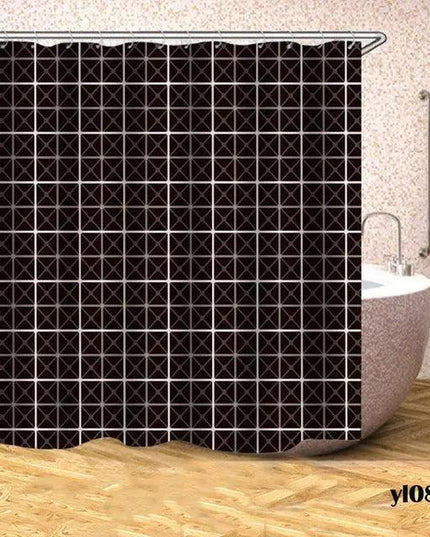 Stylish Geometric Plaid Shower Curtain
