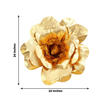 AliKopy 2 Pack 24" Large Metallic Gold Foam Roses - Real Touch & DIY C