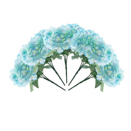 AliKopy 5-Pack Baby Blue Artificial Silk Hydrangea Flower Bouquets