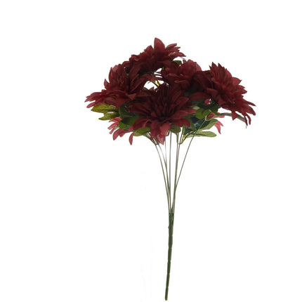 AliKopy 2 Bouquets 20" Burgundy Silk Dahlia Flower Spray Bushes - Real