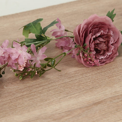 AliKopy 6ft Dusty Rose Silk Peony Garland with Mixed Greenery, Artific