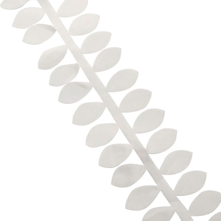 AliKopy Taffeta Ribbon Sash, 4" Leaf Petal Design, Ivory, 50ft